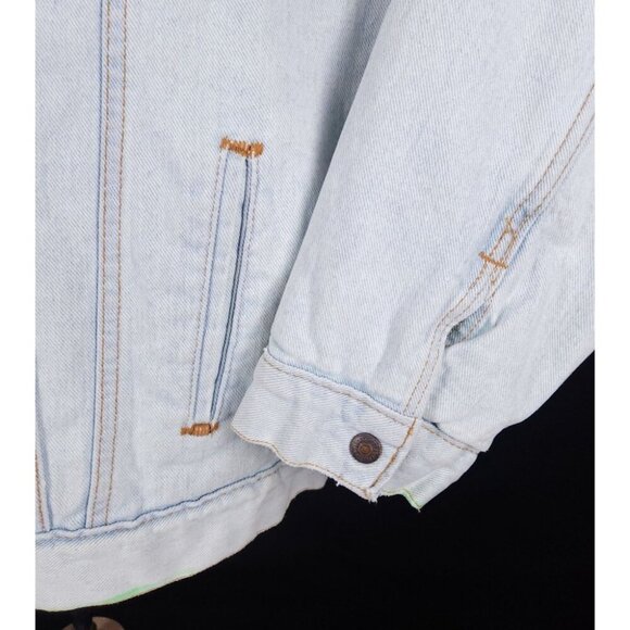 NotSoNormal Look Inside Faux Shearling Denim Jacket XL Mens NSN $487 - Picture 7 of 16